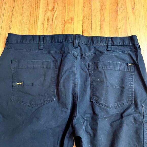 Ariat Rebar M7 Pants Mens 42 X30 Black DuraStretch Made Tough Straight Slim - Picture 4 of 12
